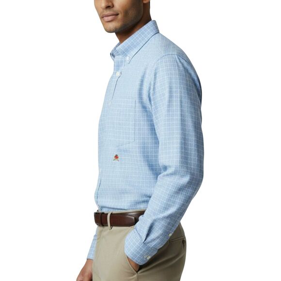 VTG 90s Y2K Tommy Hilfiger Blue Button-Down Windowpane Grid Shirt Sz M - Picture 2 of 14